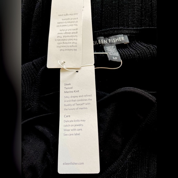 🔥HOST PICK🔥NWT Designer Eileen Fischer Black Knit 2 Pcs Dress - Picture 8 of 11